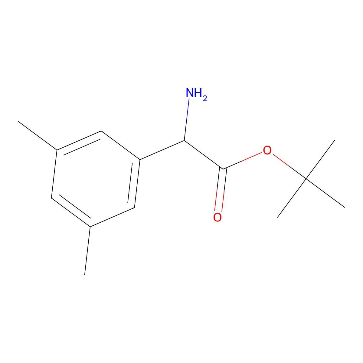 Tert-butyl 2-amino-2-(3,5-dimethylphenyl)acetate molecular structure, CAS 2248259-72-3