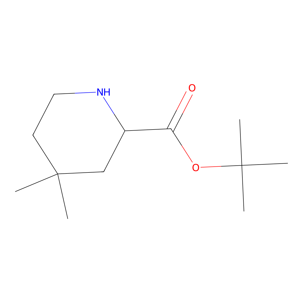 Tert-butyl 4,4-dimethylpiperidine-2-carboxylate molecular structure, CAS 2248259-84-7