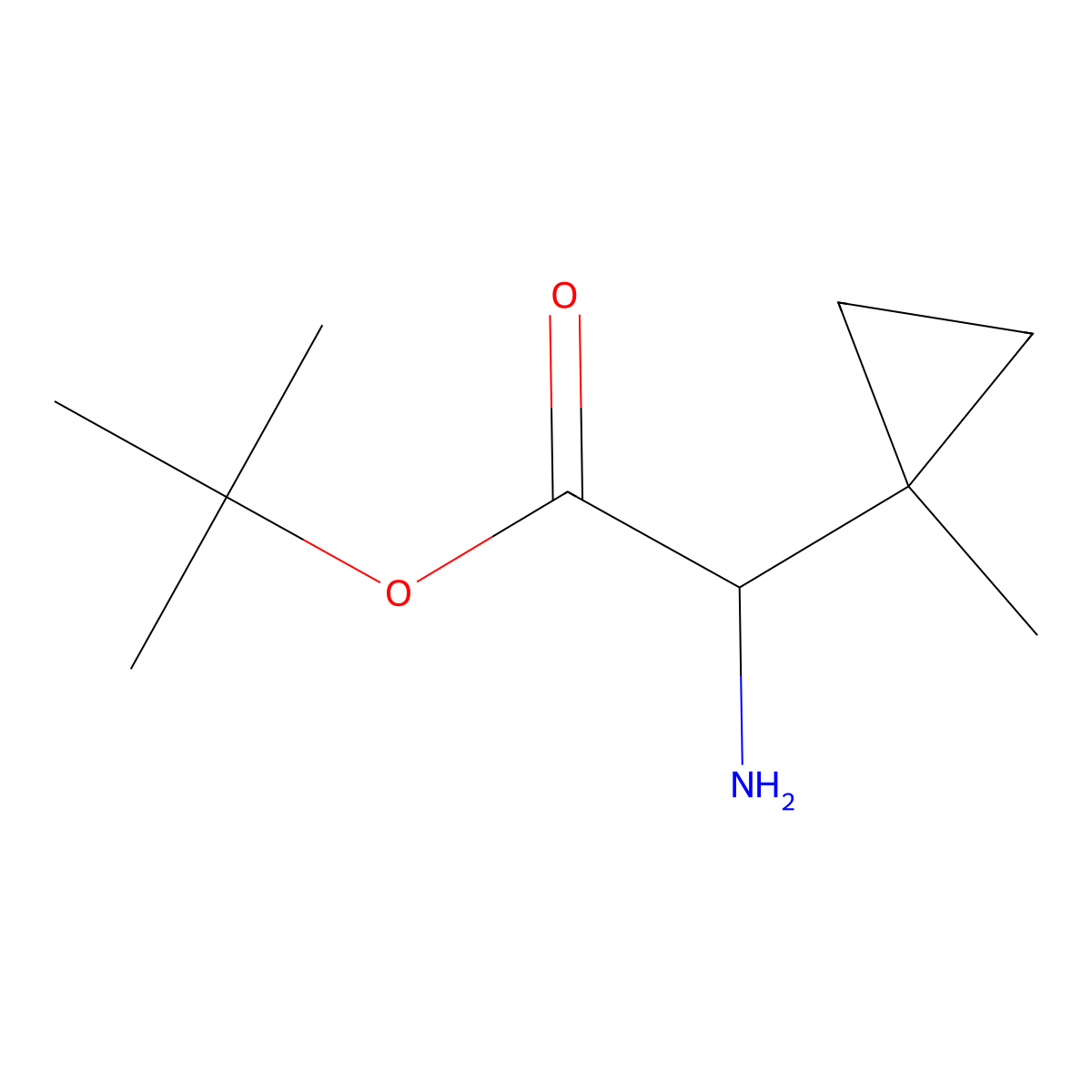 Tert-butyl 2-amino-2-(1-methylcyclopropyl)acetate molecular structure, CAS 2248259-89-2