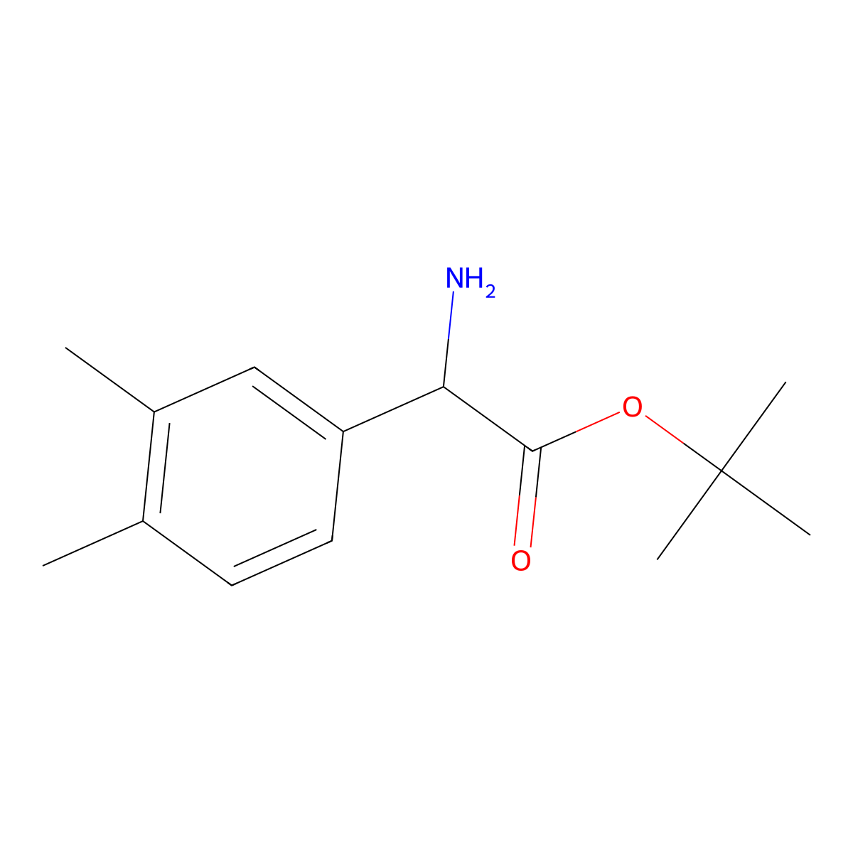 Tert-butyl 2-amino-2-(3,4-dimethylphenyl)acetate molecular structure, CAS 2248260-33-3
