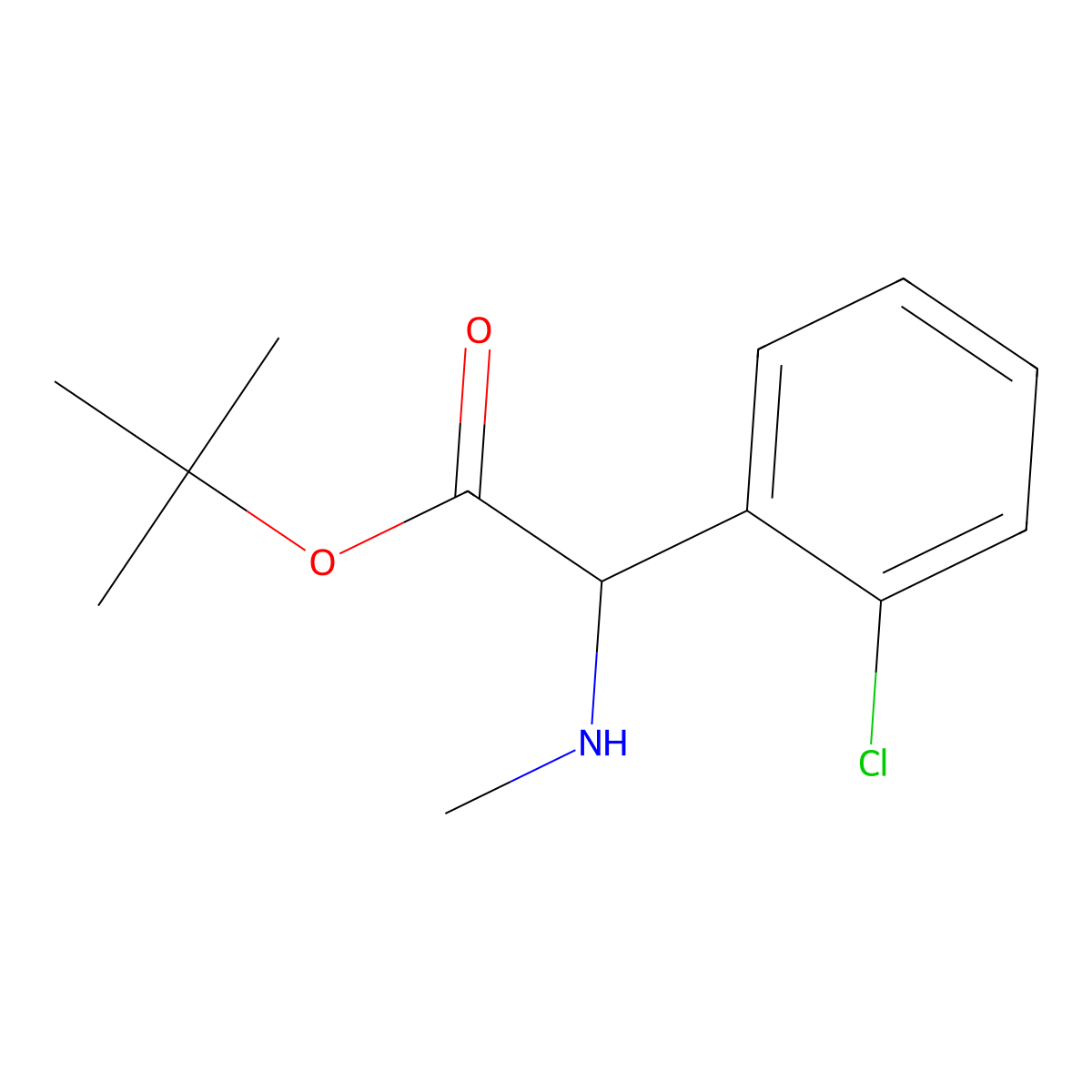 Tert-butyl 2-(2-chlorophenyl)-2-(methylamino)acetate molecular structure, CAS 2248260-47-9