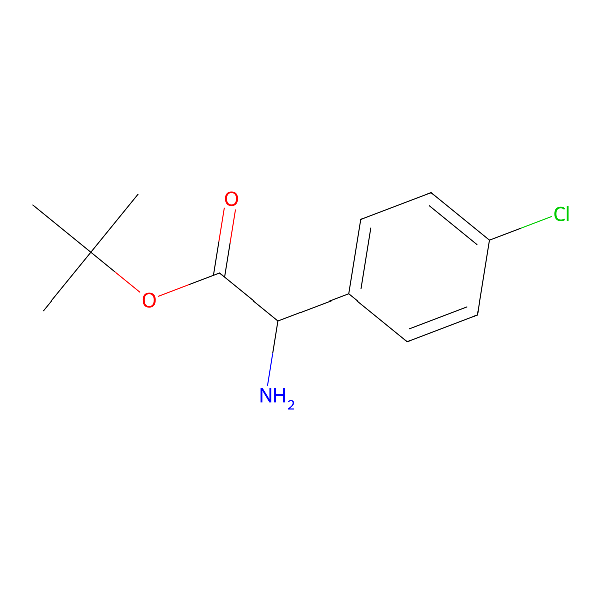 Tert-butyl 2-amino-2-(4-chlorophenyl)acetate molecular structure, CAS 2248260-73-1