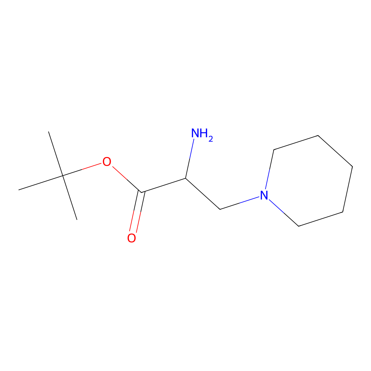 Tert-butyl 2-amino-3-(piperidin-1-yl)propanoate molecular structure, CAS 2248260-80-0
