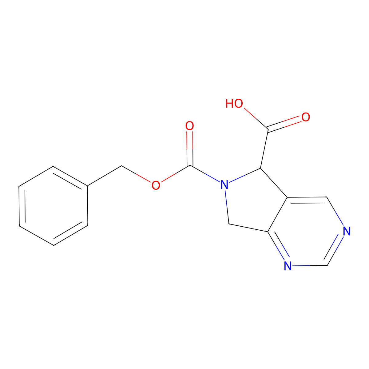6-[(benzyloxy)carbonyl]-5H,6H,7H-pyrrolo[3,4-d]pyrimidine-5-carboxylic acid molecular structure, CAS 2248260-87-7
