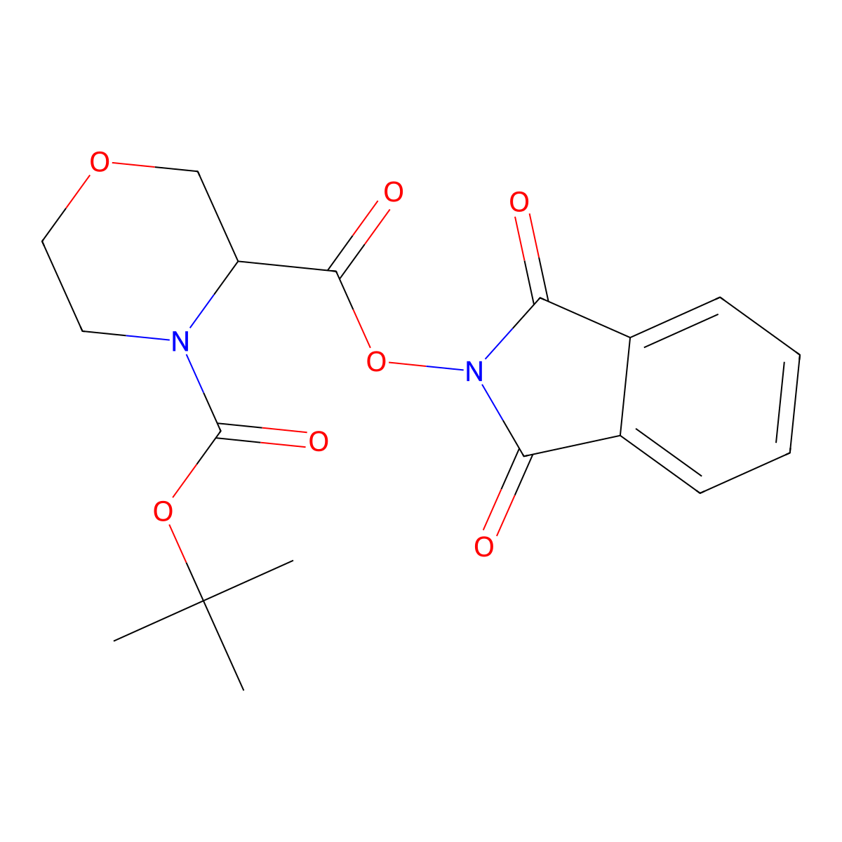 4-tert-butyl 3-(1,3-dioxo-2,3-dihydro-1H-isoindol-2-yl) morpholine-3,4-dicarboxylate molecular structure, CAS 2248260-94-6