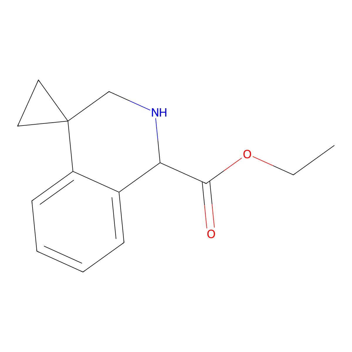 ethyl 2',3'-dihydro-1'H-spiro[cyclopropane-1,4'-isoquinoline]-1'-carboxylate molecular structure, CAS 2248261-00-7