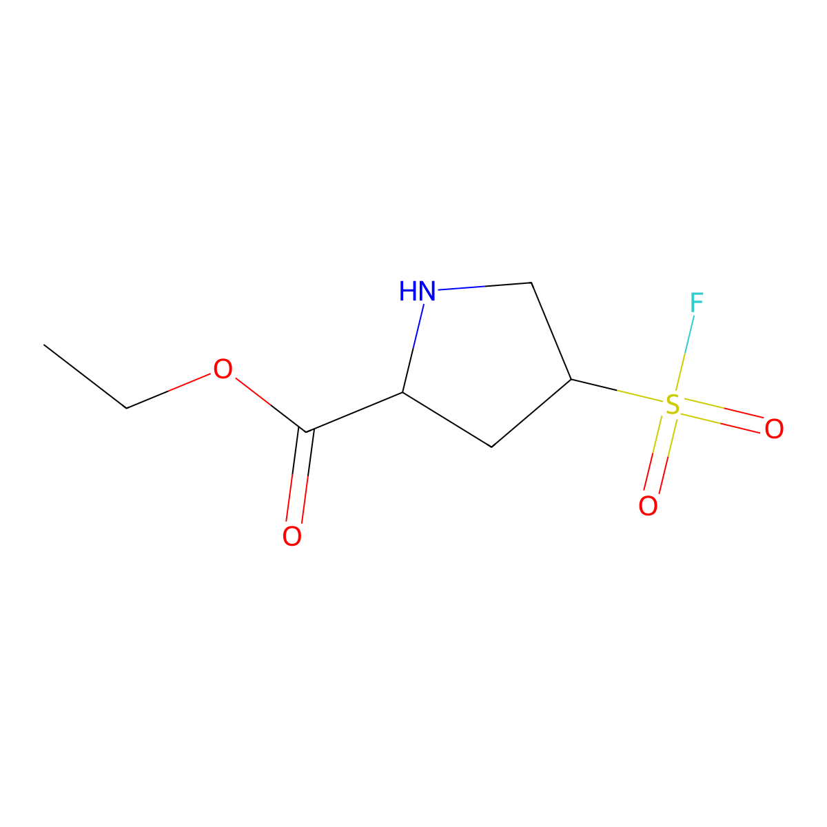 Ethyl 4-(fluorosulfonyl)pyrrolidine-2-carboxylate molecular structure, CAS 2248261-04-1