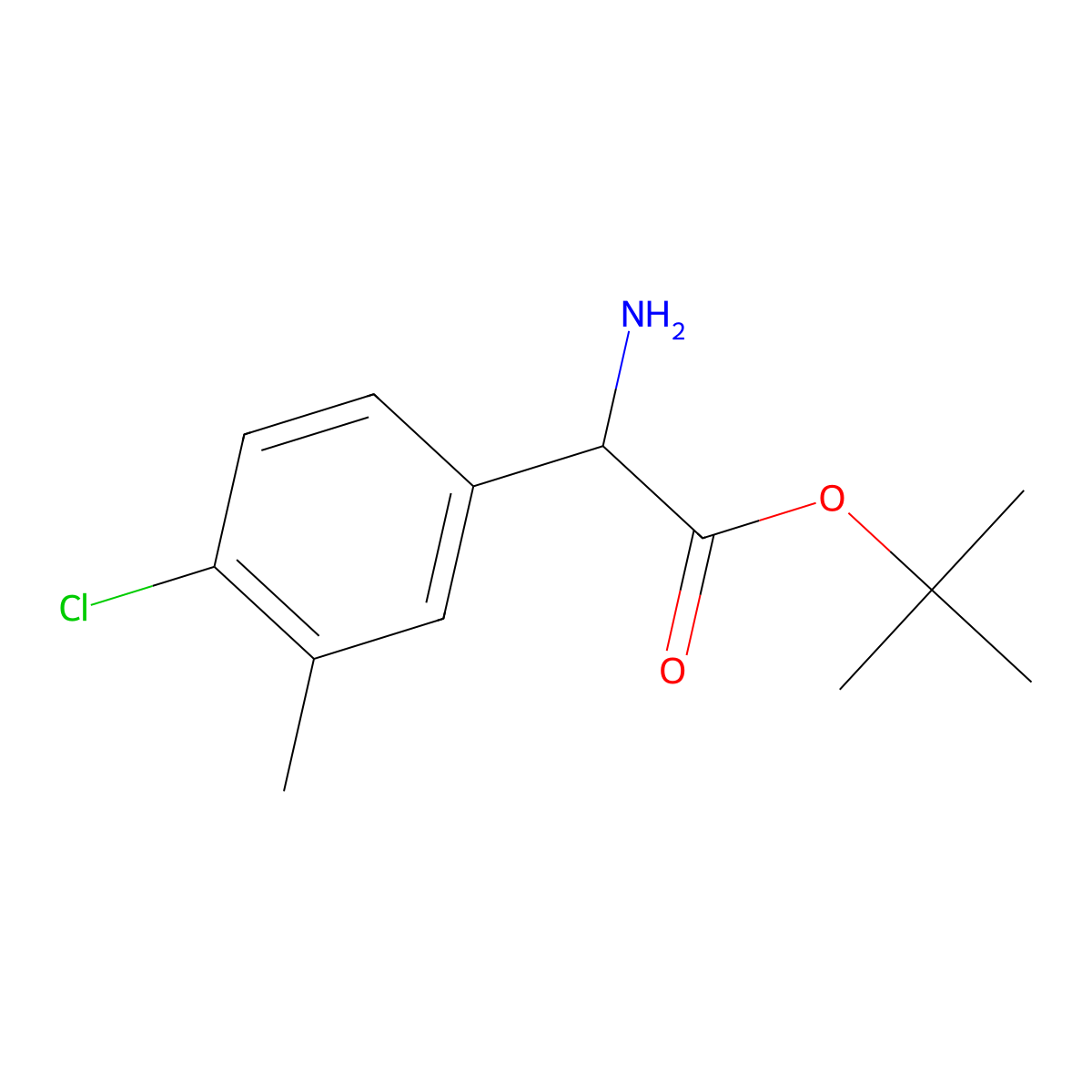 Tert-butyl 2-amino-2-(4-chloro-3-methylphenyl)acetate molecular structure, CAS 2248261-14-3