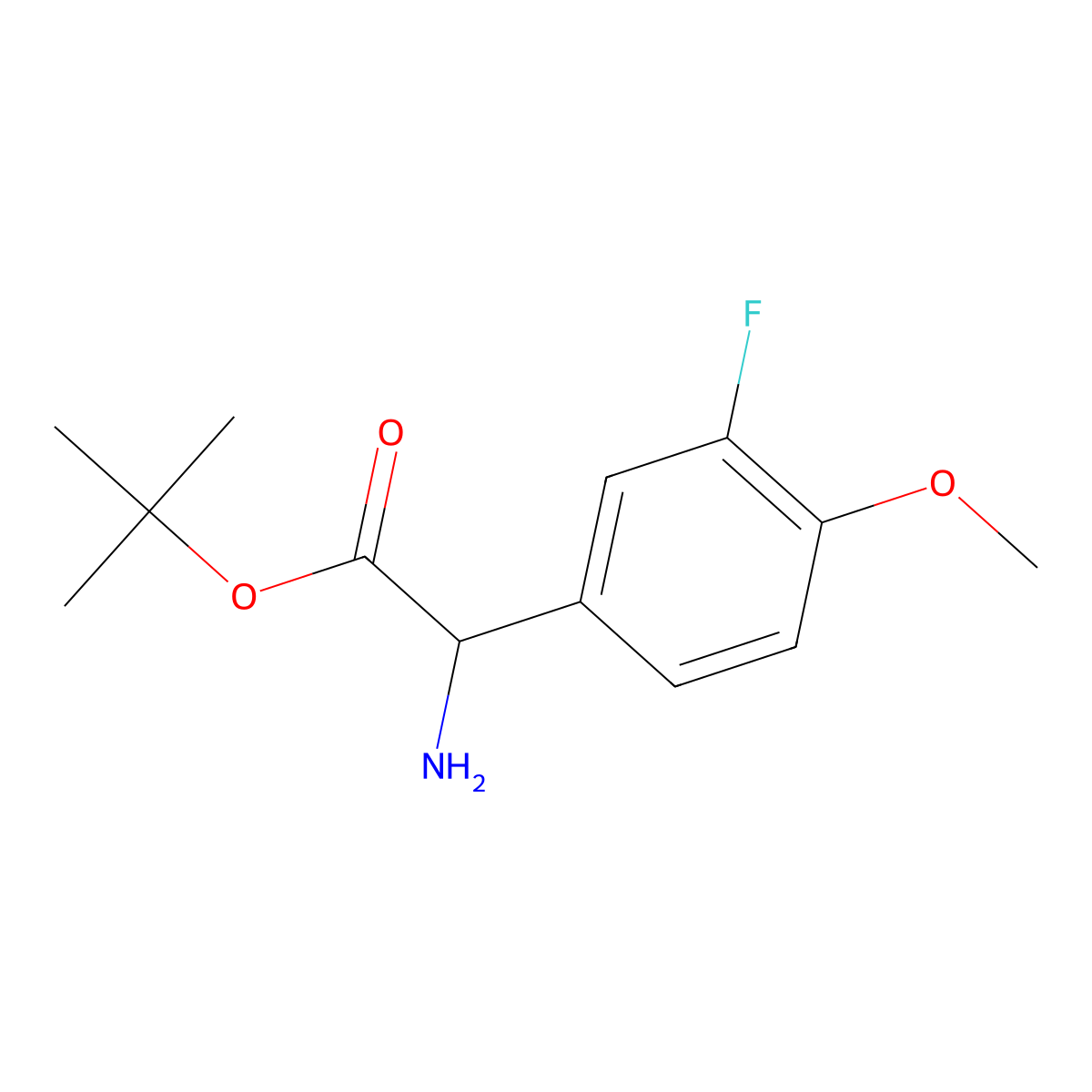 Tert-butyl 2-amino-2-(3-fluoro-4-methoxyphenyl)acetate molecular structure, CAS 2248261-43-8