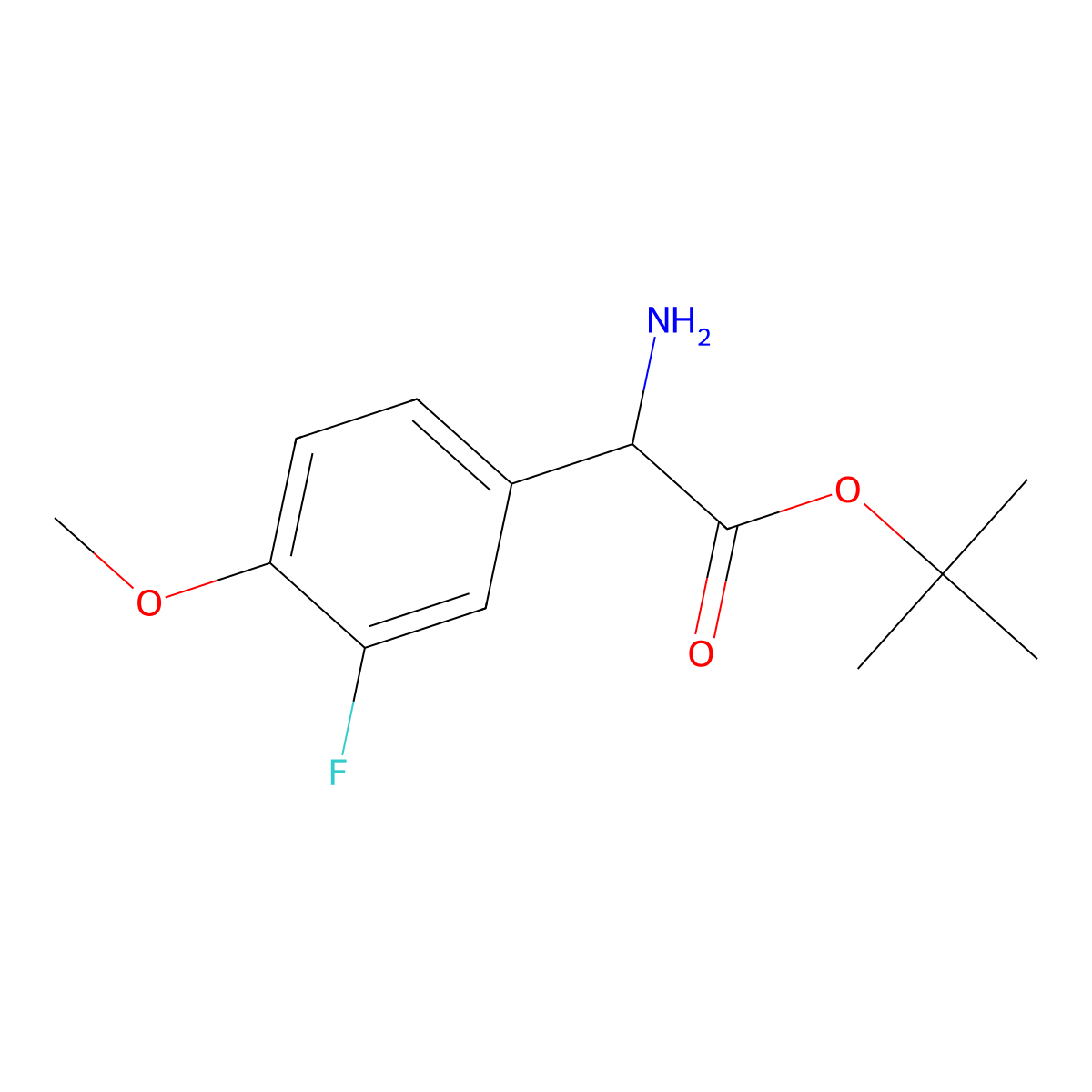 Tert-butyl 2-amino-2-(3-fluoro-4-methoxyphenyl)acetate molecular structure, CAS 2248261-43-8
