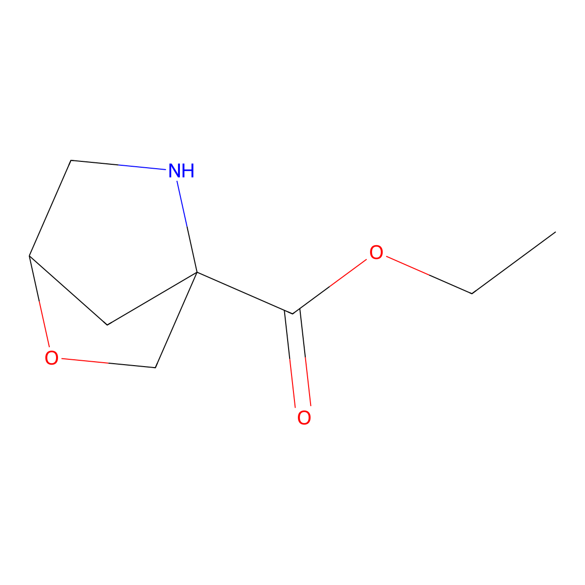 Ethyl 2-oxa-5-azabicyclo[2.2.1]heptane-4-carboxylate molecular structure, CAS 2248261-49-4
