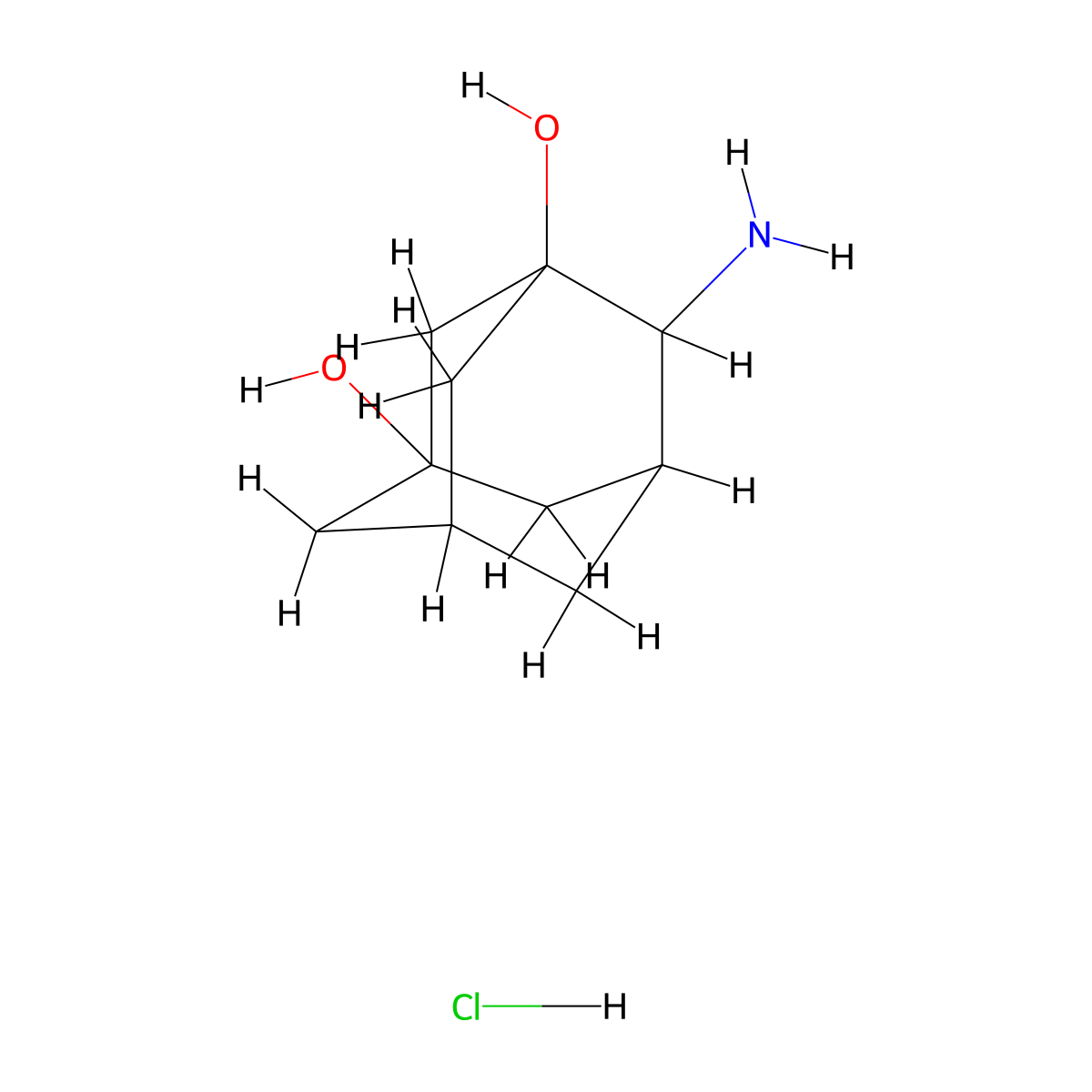 4-Aminoadamantane-1,3-diol hydrochloride molecular structure, CAS 2248261-76-7