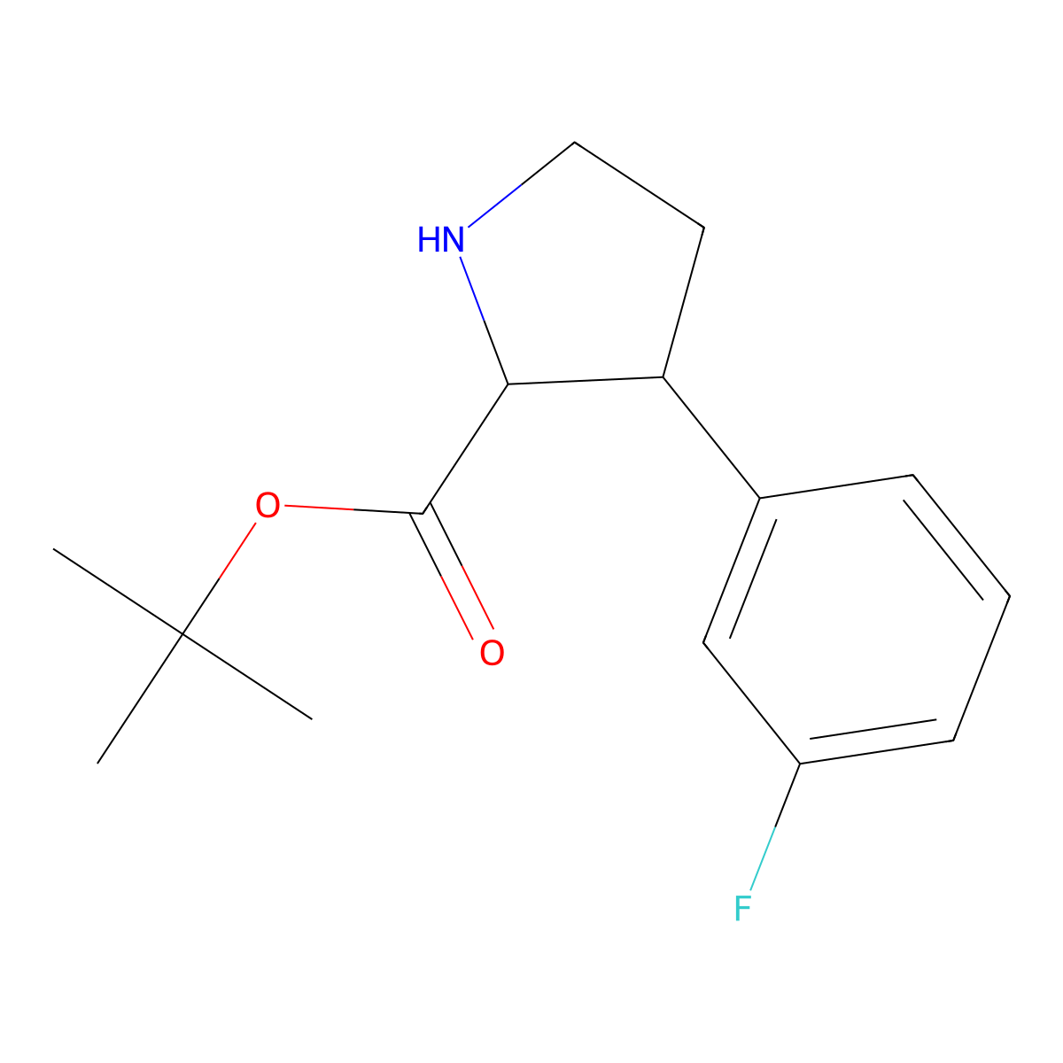 Tert-butyl 3-(3-fluorophenyl)pyrrolidine-2-carboxylate molecular structure, CAS 2248261-81-4