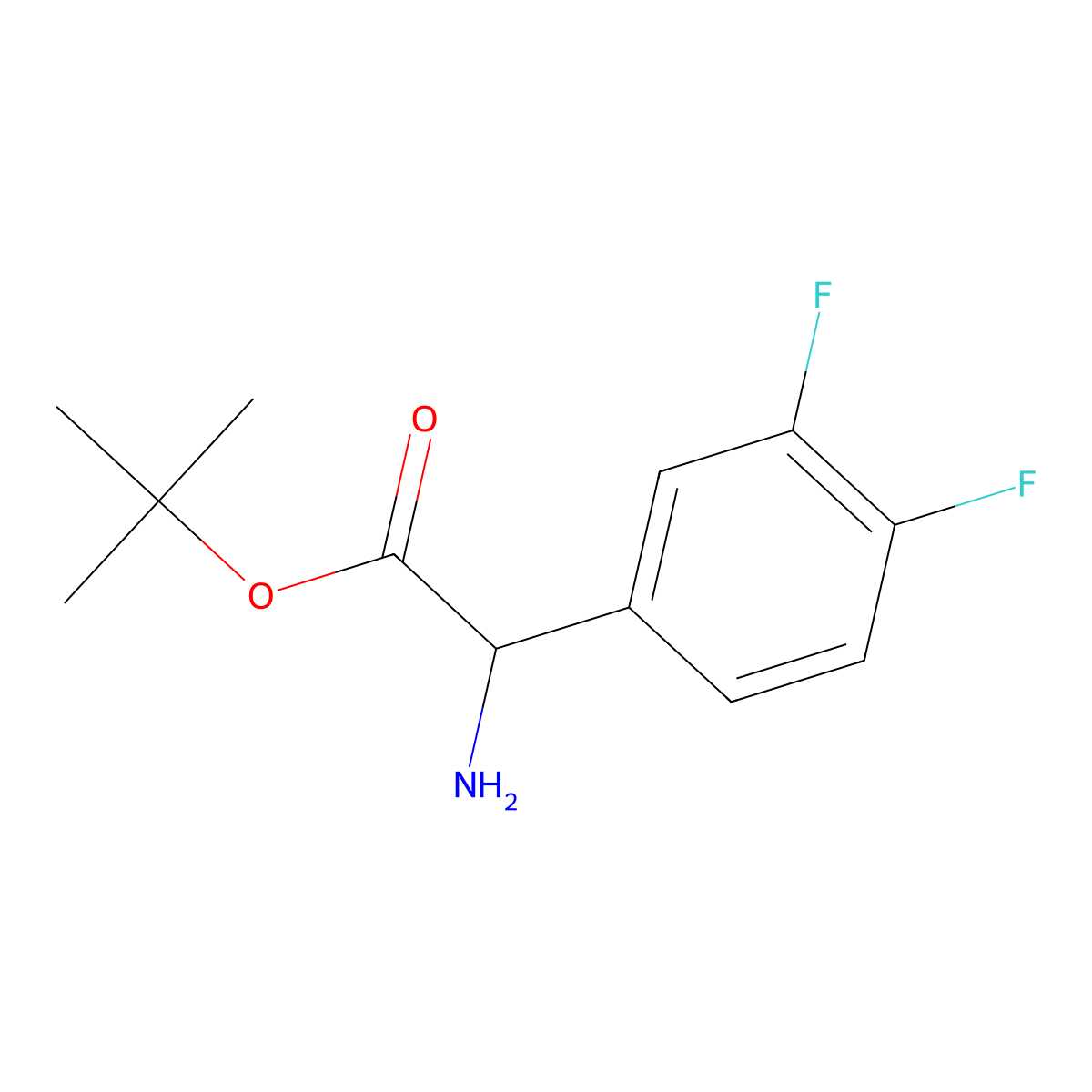 Tert-butyl 2-amino-2-(3,4-difluorophenyl)acetate molecular structure, CAS 2248261-83-6
