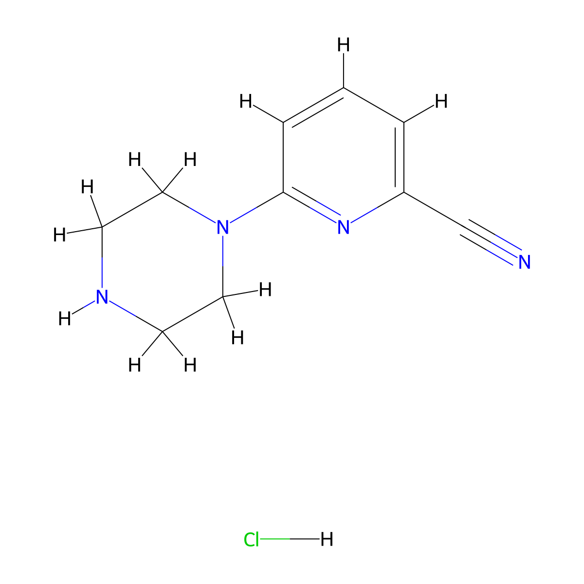 6-(Piperazin-1-yl)pyridine-2-carbonitrile hydrochloride molecular structure, CAS 2248264-11-9