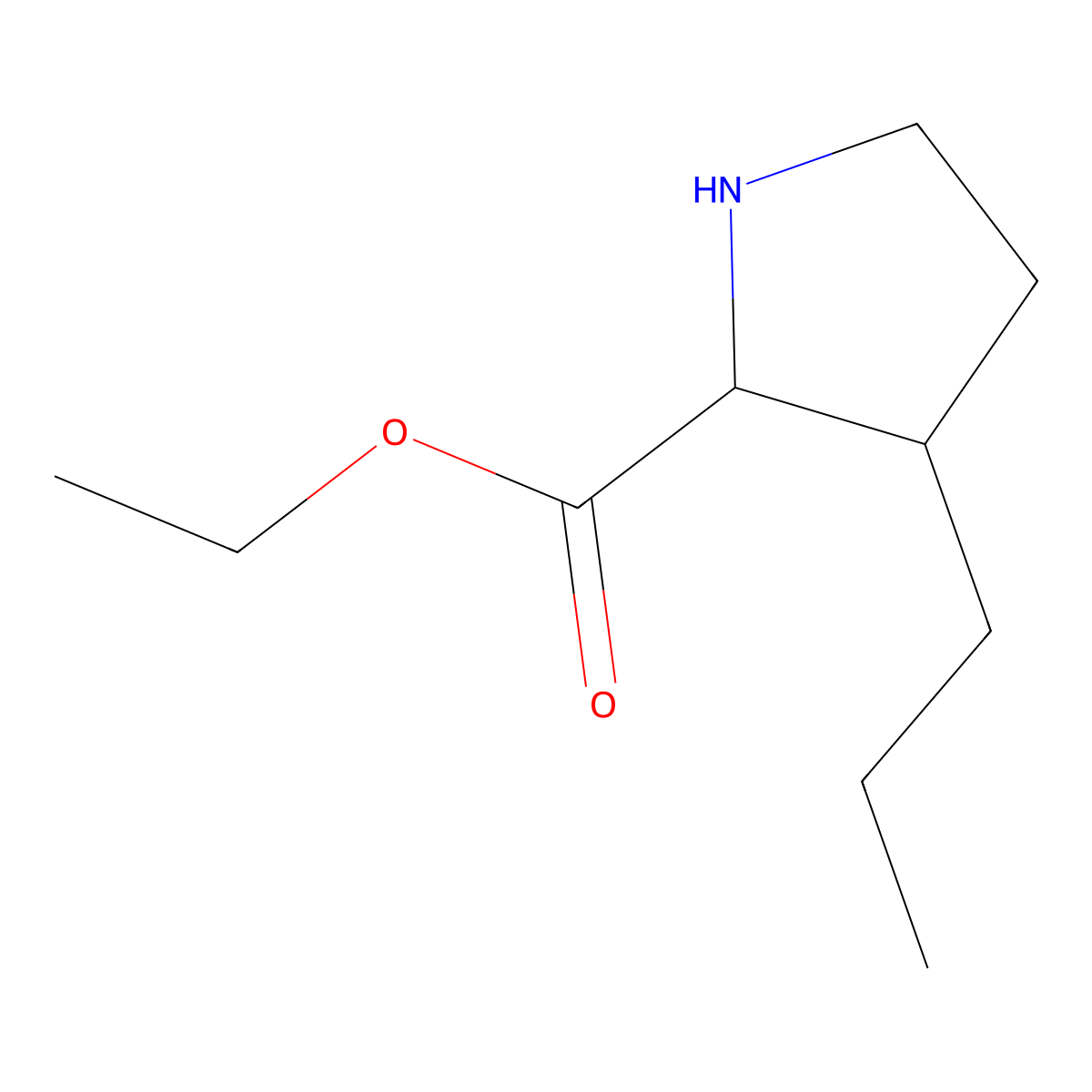 Ethyl 3-propylpyrrolidine-2-carboxylate molecular structure, CAS 2248265-80-5