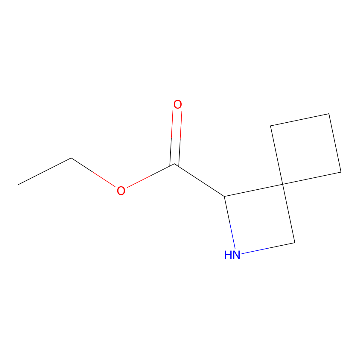 Ethyl 2-azaspiro[3.3]heptane-1-carboxylate molecular structure, CAS 2248265-82-7