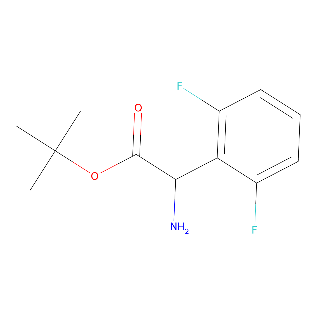 Tert-butyl 2-amino-2-(2,6-difluorophenyl)acetate molecular structure, CAS 2248265-96-3
