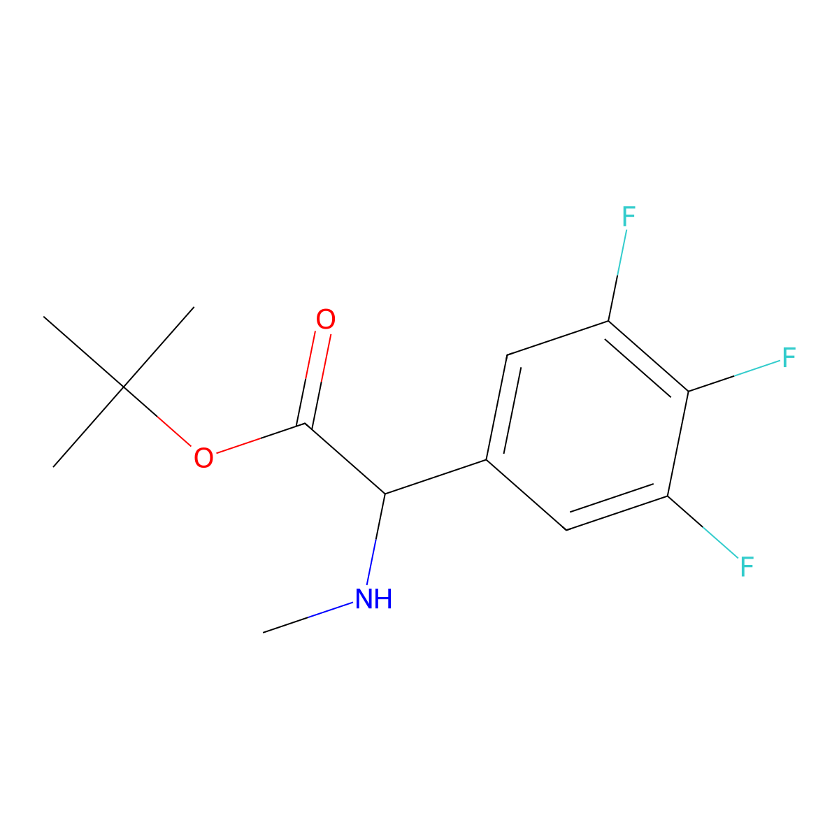 Tert-butyl 2-(methylamino)-2-(3,4,5-trifluorophenyl)acetate molecular structure, CAS 2248266-14-8