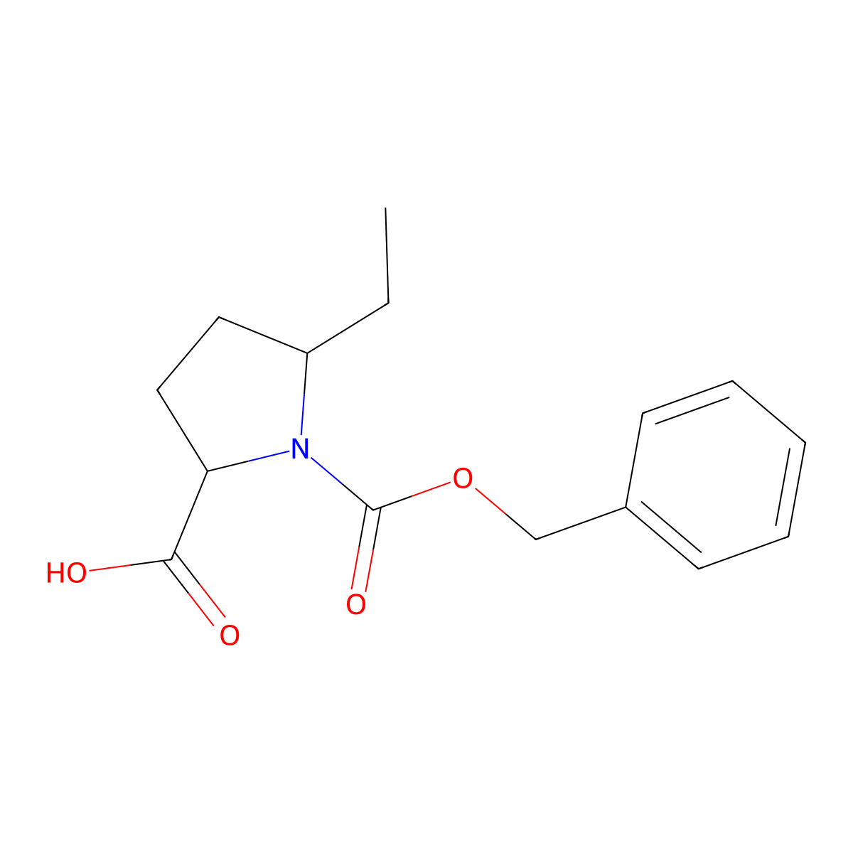 1-[(Benzyloxy)carbonyl]-5-ethylpyrrolidine-2-carboxylic acid molecular structure, CAS 2248266-22-8