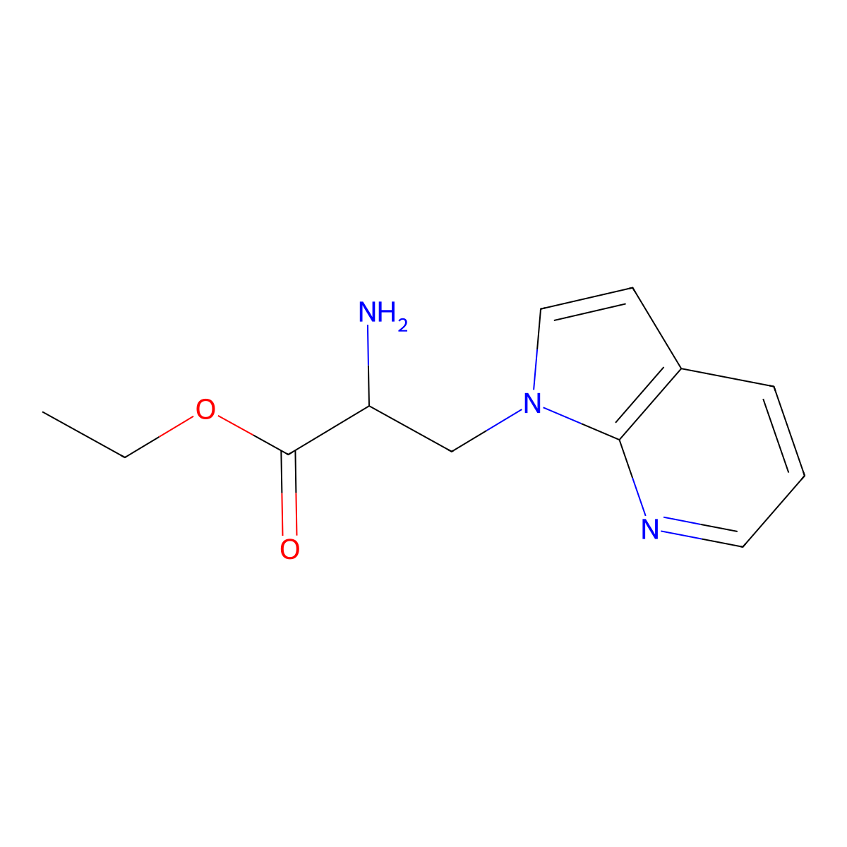 ethyl 2-amino-3-{1H-pyrrolo[2,3-b]pyridin-1-yl}propanoate molecular structure, CAS 2248266-24-0