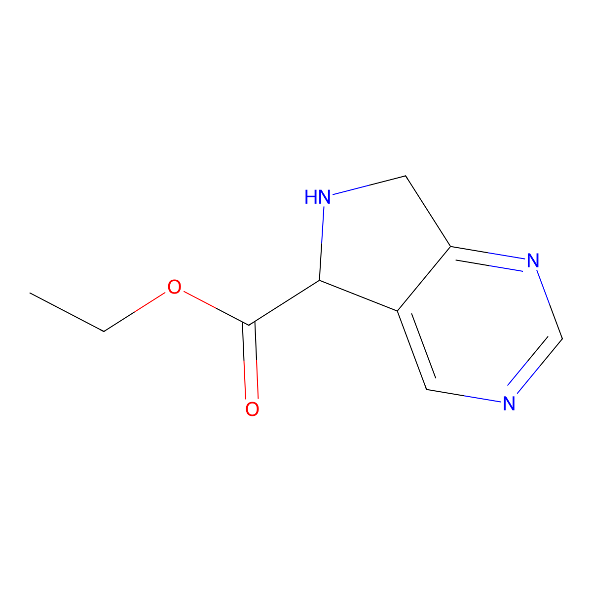 ethyl 5H,6H,7H-pyrrolo[3,4-d]pyrimidine-5-carboxylate molecular structure, CAS 2248266-36-4