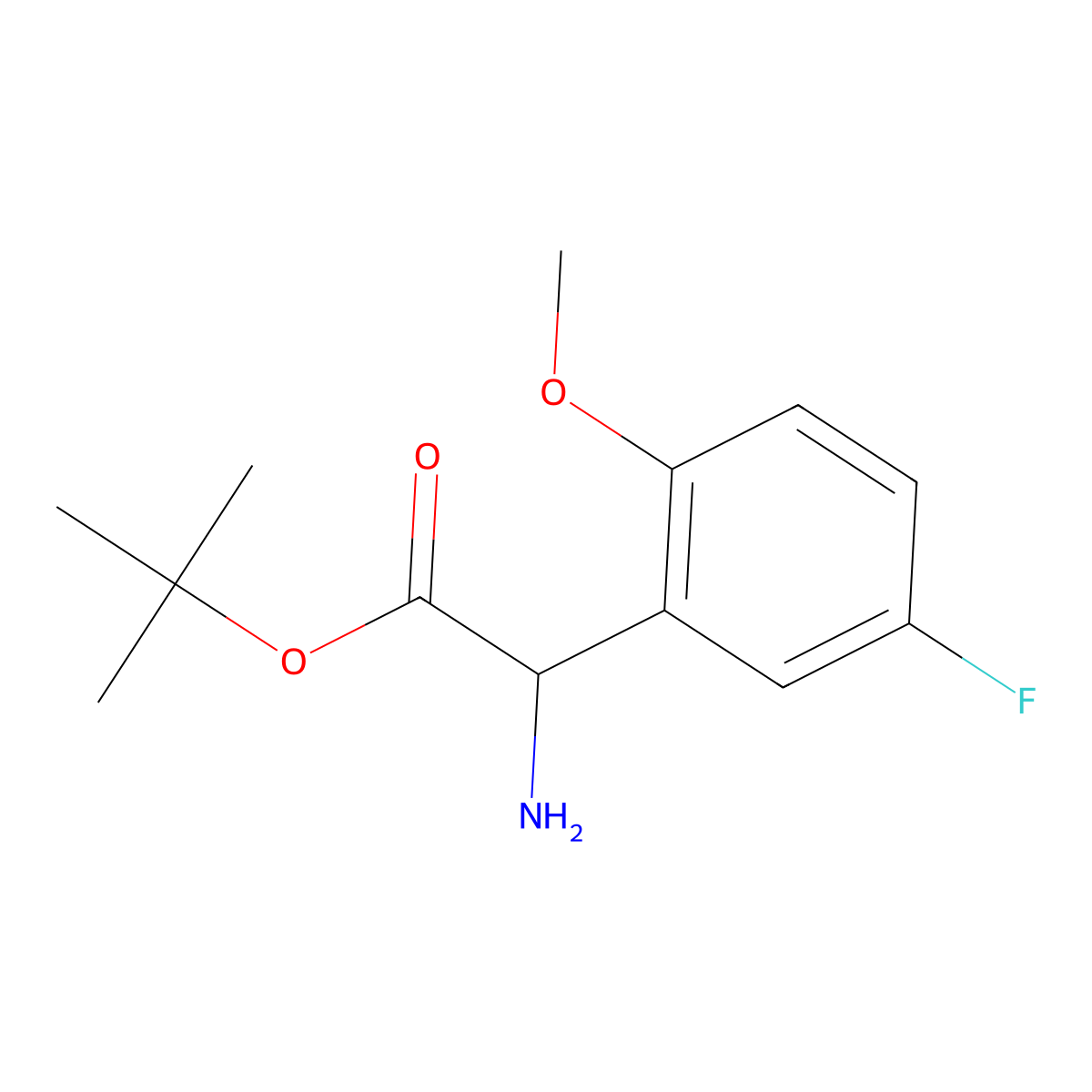Tert-butyl 2-amino-2-(5-fluoro-2-methoxyphenyl)acetate molecular structure, CAS 2248266-59-1