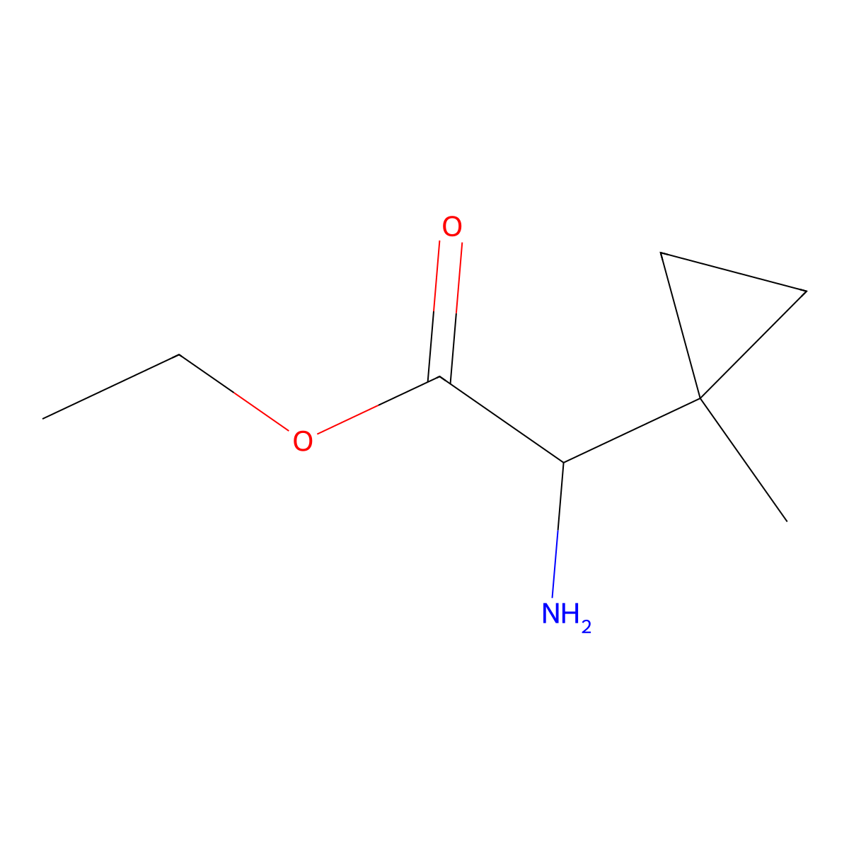 Ethyl 2-amino-2-(1-methylcyclopropyl)acetate molecular structure, CAS 2248266-87-5