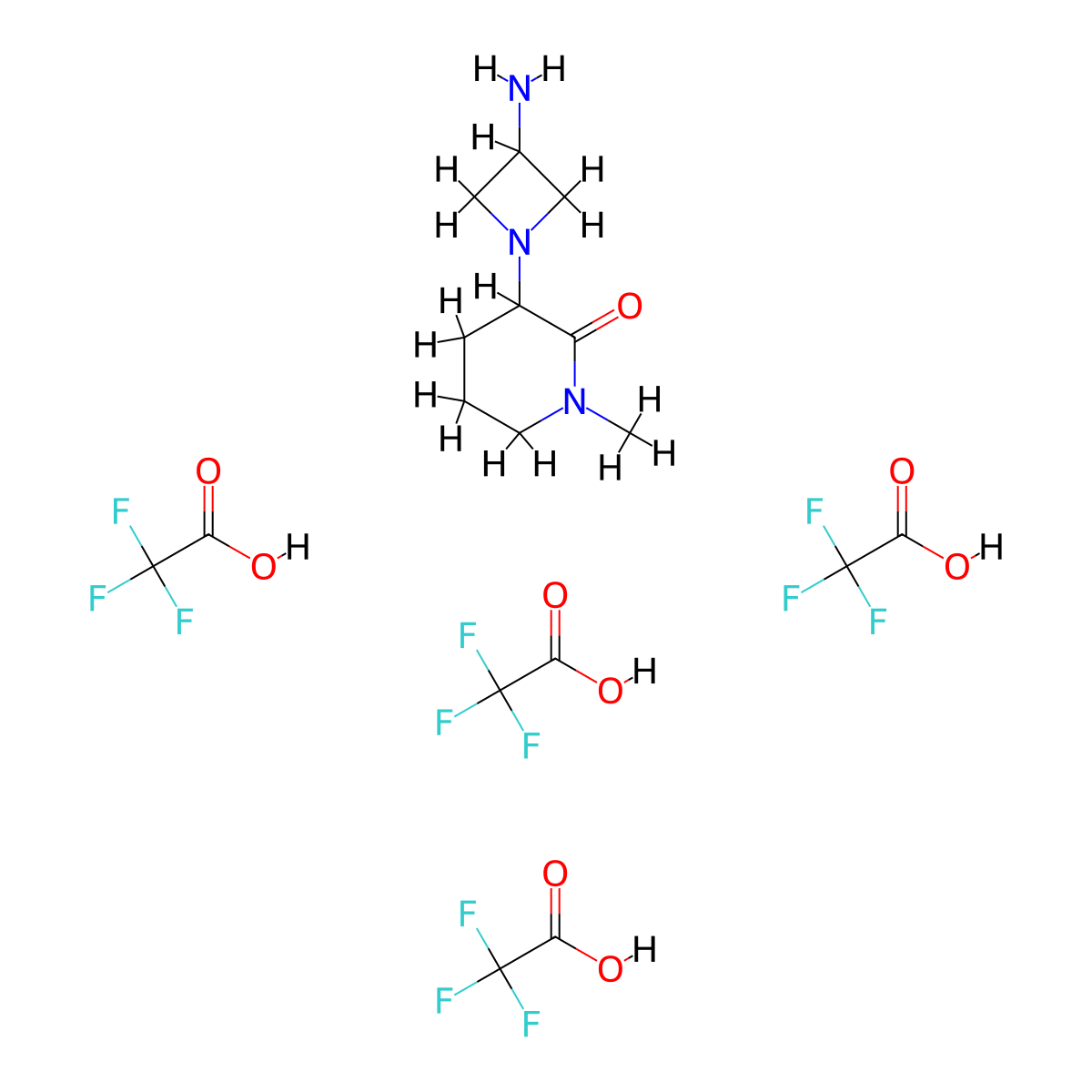 3-(3-Aminoazetidin-1-yl)-1-methylpiperidin-2-one,tetrakis(trifluoroaceticacid) molecular structure, CAS 2248266-98-8