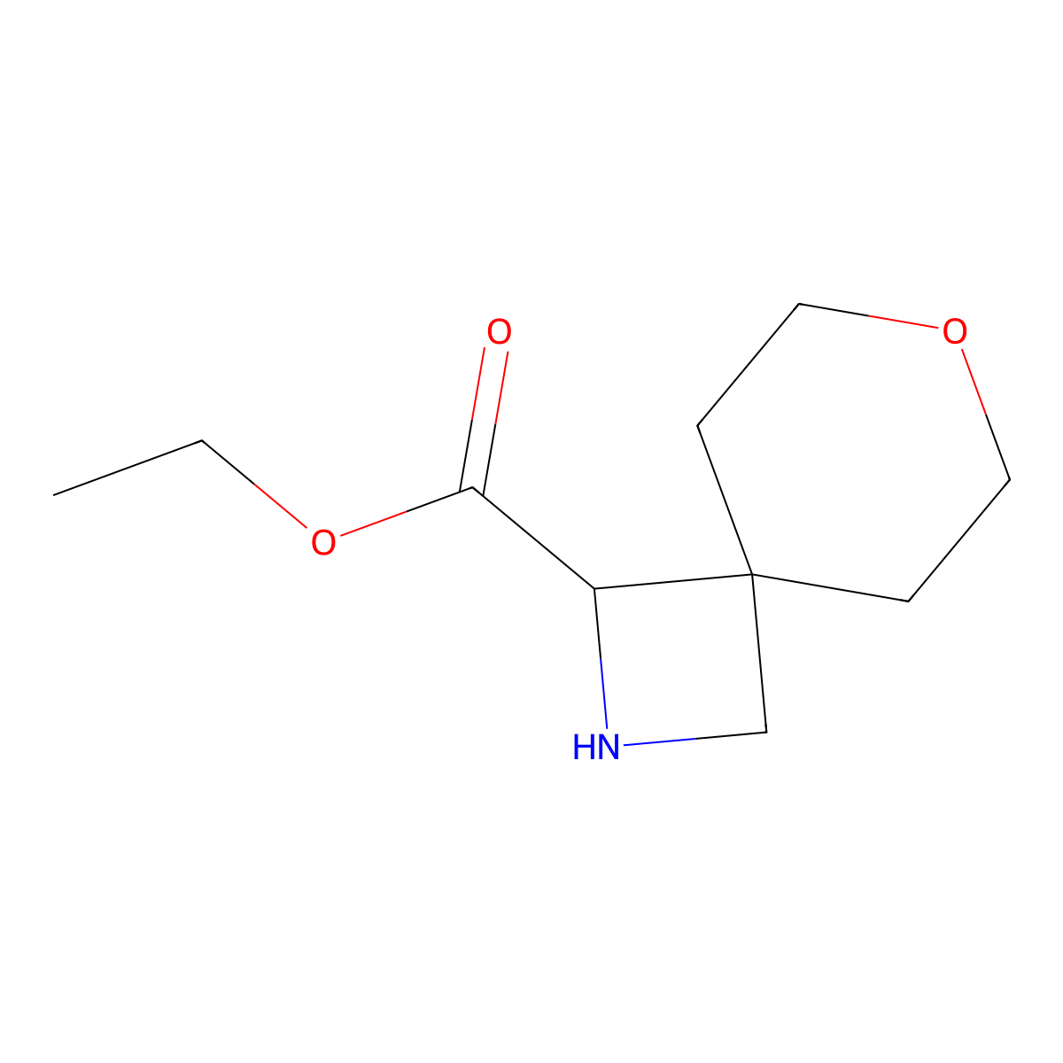 Ethyl 7-oxa-2-azaspiro[3.5]nonane-1-carboxylate molecular structure, CAS 2248267-01-6