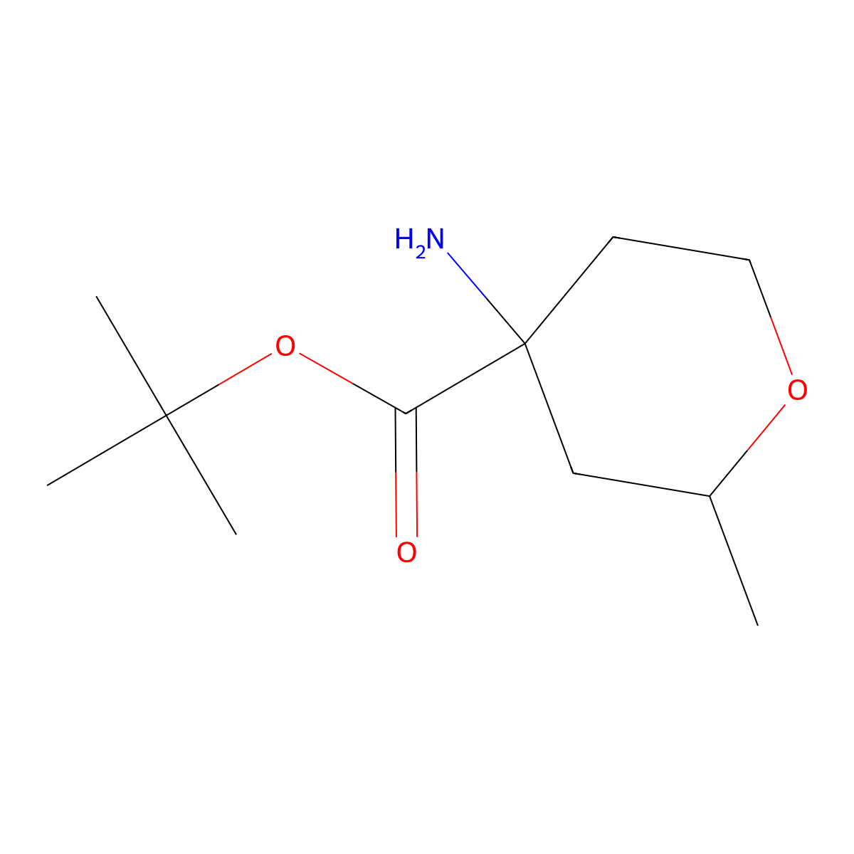 Tert-butyl 4-amino-2-methyloxane-4-carboxylate molecular structure, CAS 2248267-22-1