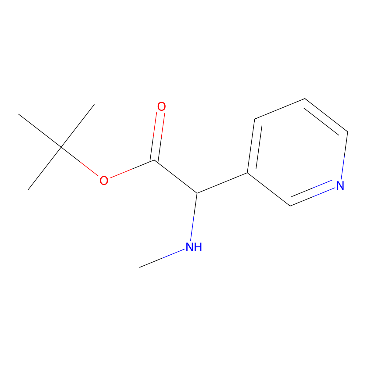 Tert-butyl 2-(methylamino)-2-(pyridin-3-yl)acetate molecular structure, CAS 2248267-39-0