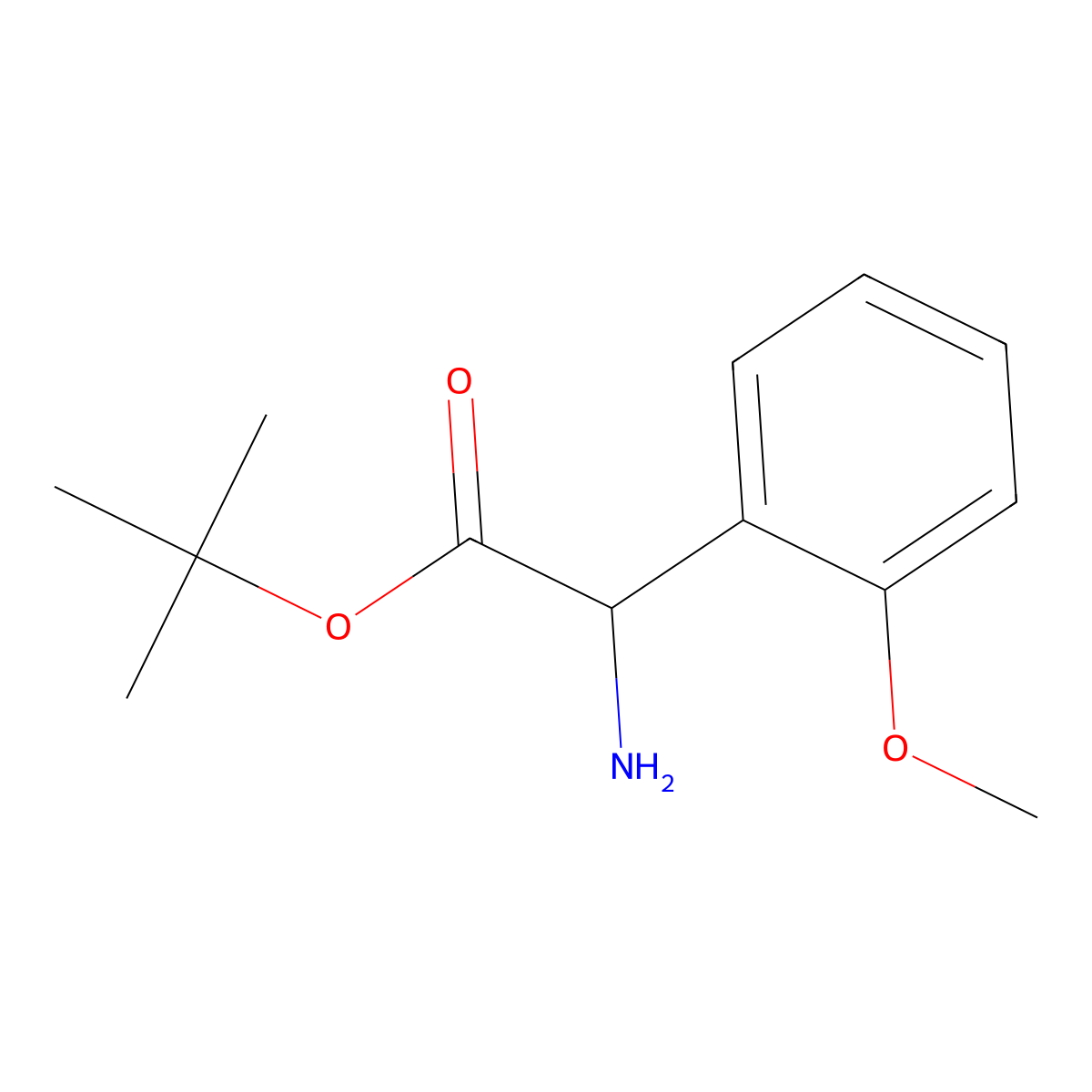 Tert-butyl 2-amino-2-(2-methoxyphenyl)acetate molecular structure, CAS 2248267-45-8
