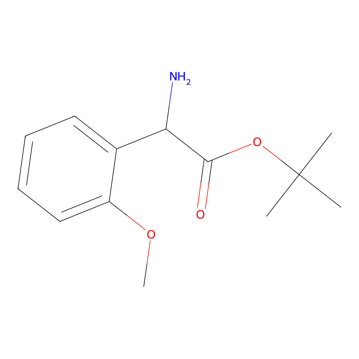 Tert-butyl 2-amino-2-(2-methoxyphenyl)acetate molecular structure, CAS 2248267-45-8