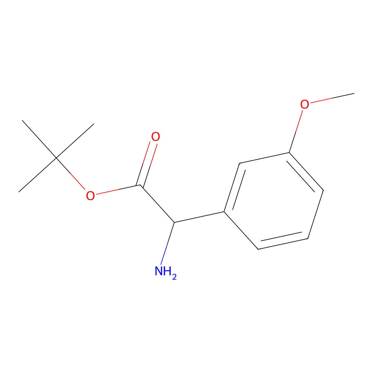 Tert-butyl 2-amino-2-(3-methoxyphenyl)acetate molecular structure, CAS 2248267-47-0