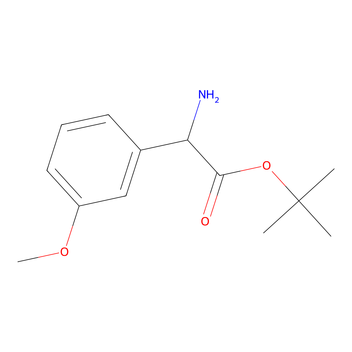 Tert-butyl 2-amino-2-(3-methoxyphenyl)acetate molecular structure, CAS 2248267-47-0