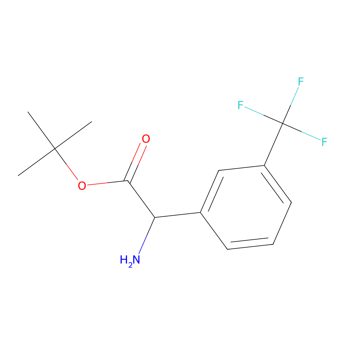 Tert-butyl 2-amino-2-[3-(trifluoromethyl)phenyl]acetate molecular structure, CAS 2248267-59-4