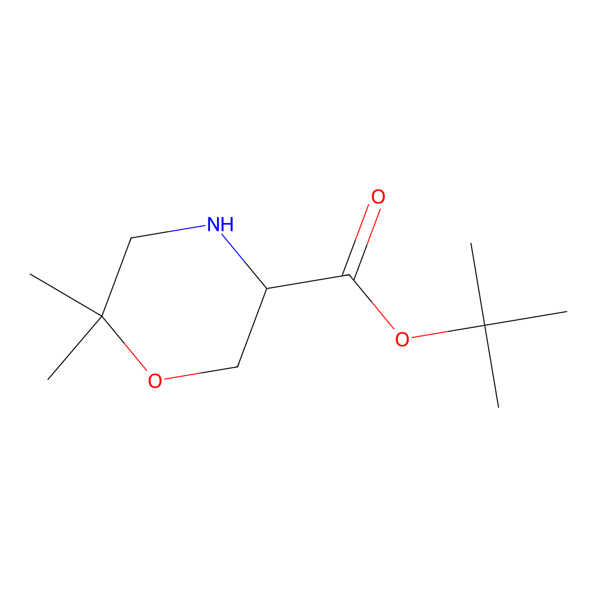 Tert-butyl 6,6-dimethylmorpholine-3-carboxylate molecular structure, CAS 2248267-67-4