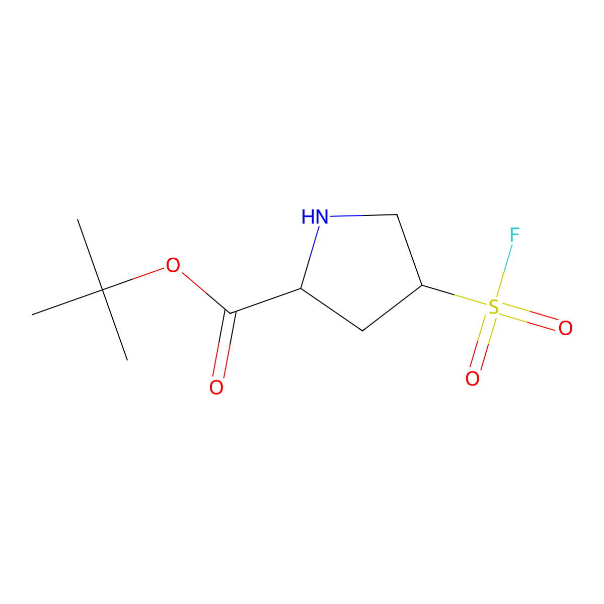Tert-butyl 4-(fluorosulfonyl)pyrrolidine-2-carboxylate molecular structure, CAS 2248267-69-6