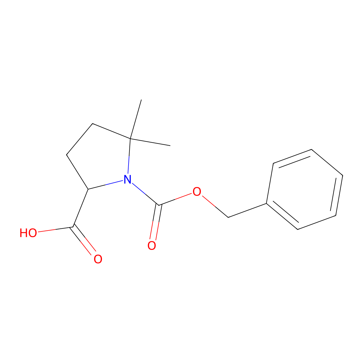 1-[(Benzyloxy)carbonyl]-5,5-dimethylpyrrolidine-2-carboxylic acid molecular structure, CAS 2248267-75-4