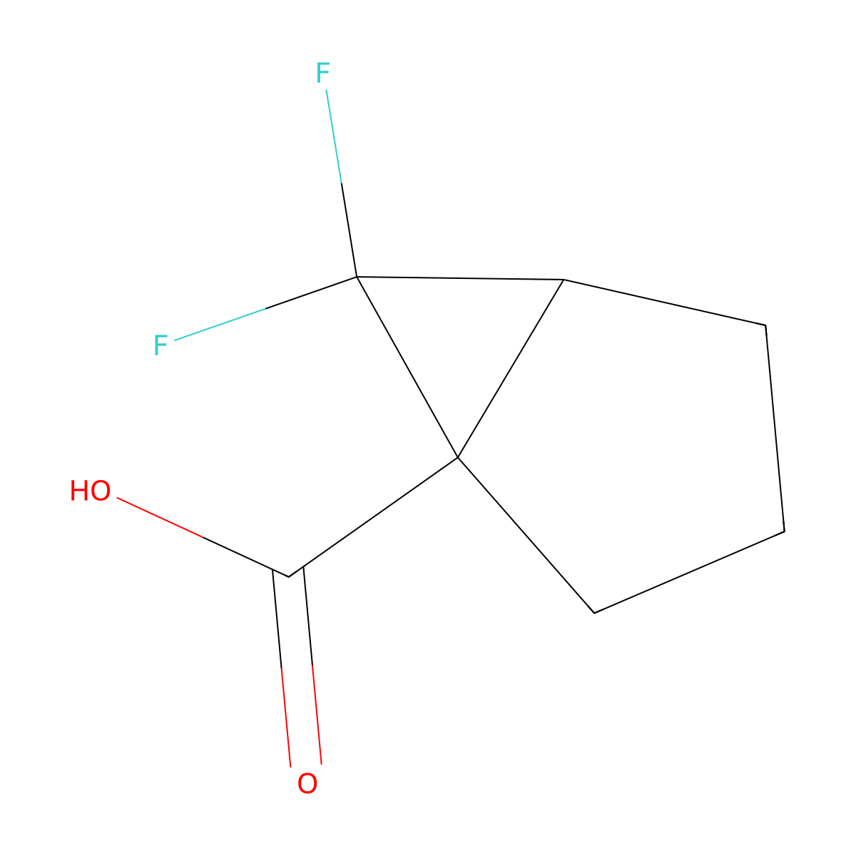 6,6-Difluorobicyclo(3.1.0)hexane-1-carboxylic acid molecular structure, CAS 2248267-95-8