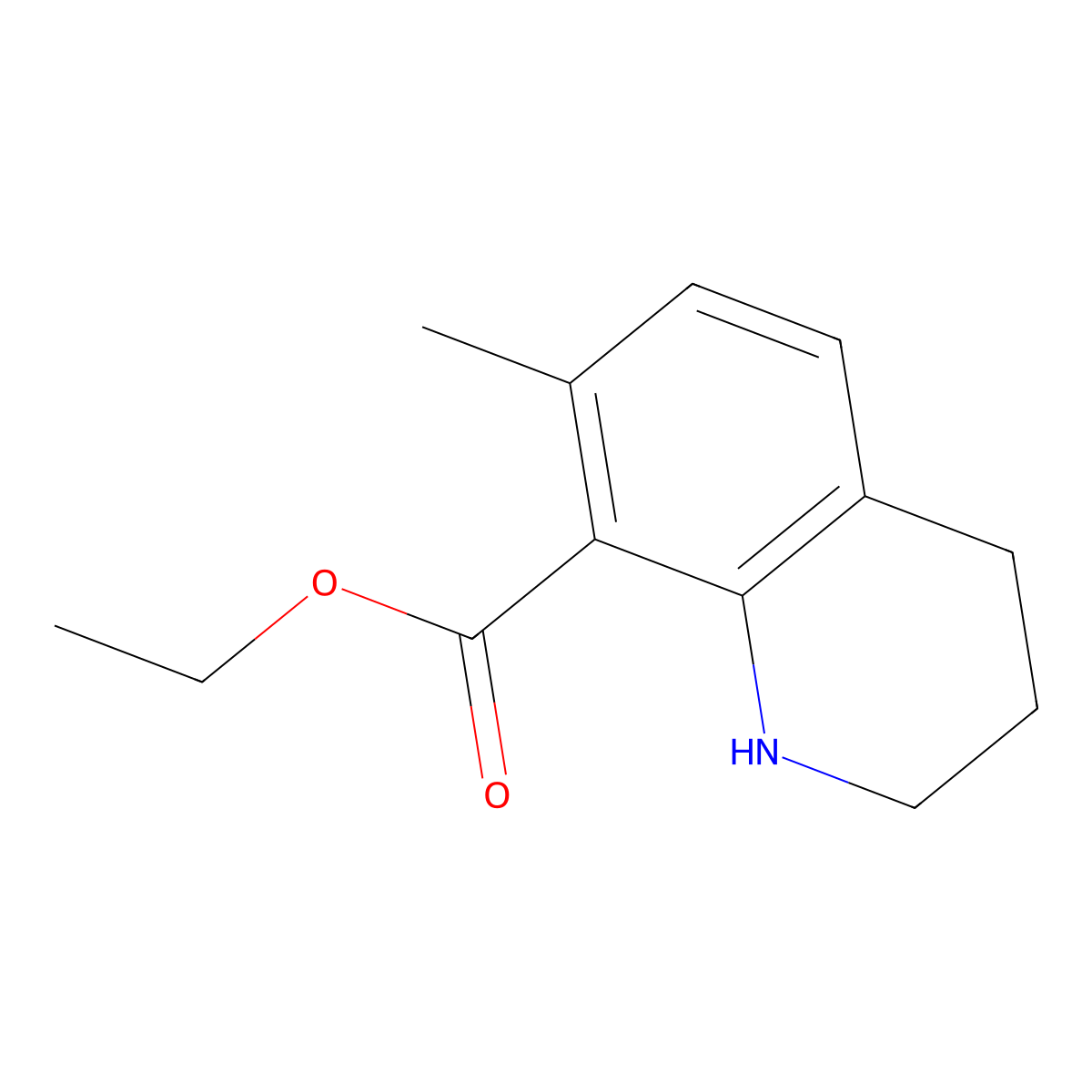 Ethyl 7-methyl-1,2,3,4-tetrahydroquinoline-8-carboxylate molecular structure, CAS 2248268-11-1
