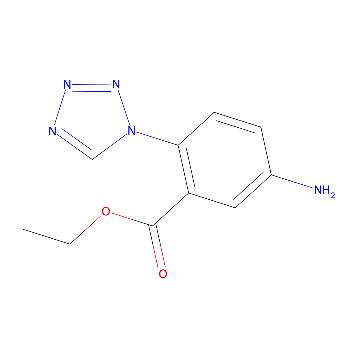 ethyl 5-amino-2-(1H-1,2,3,4-tetrazol-1-yl)benzoate molecular structure, CAS 2248268-17-7
