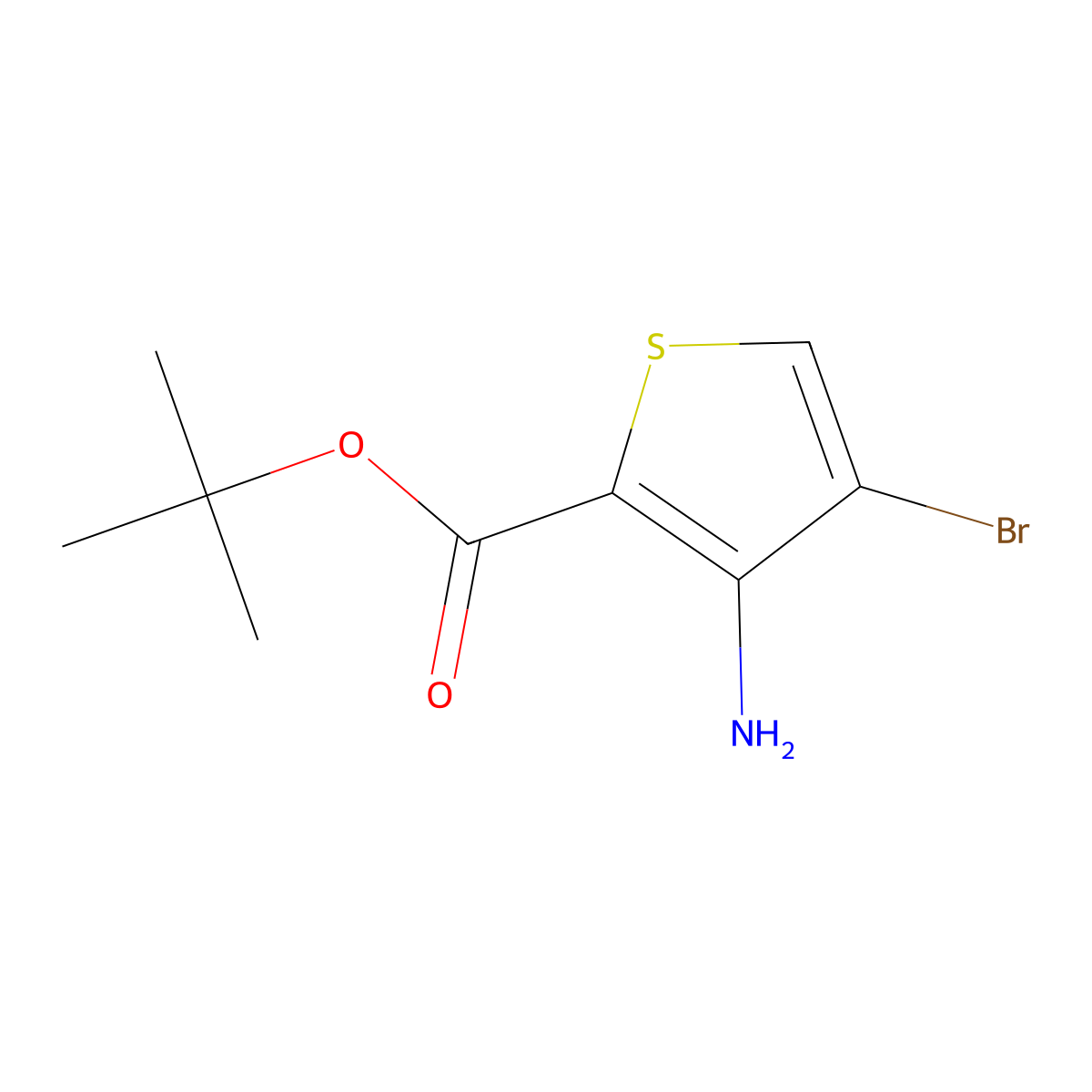 Tert-butyl 3-amino-4-bromothiophene-2-carboxylate molecular structure, CAS 2248268-23-5