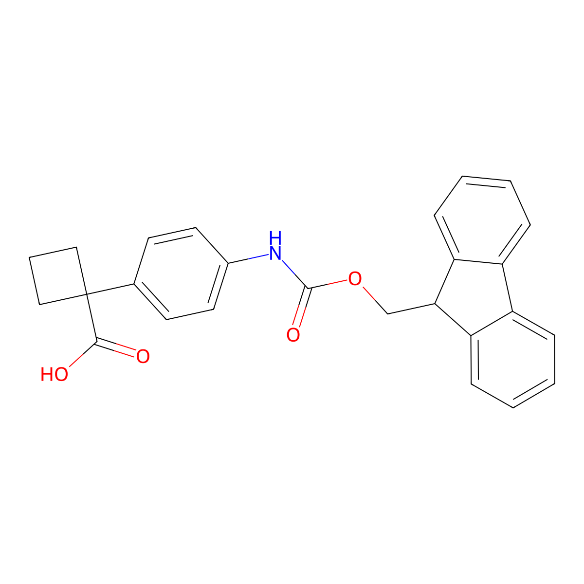 1-[4-({[(9H-fluoren-9-yl)methoxy]carbonyl}amino)phenyl]cyclobutane-1-carboxylic acid molecular structure, CAS 2248268-30-4