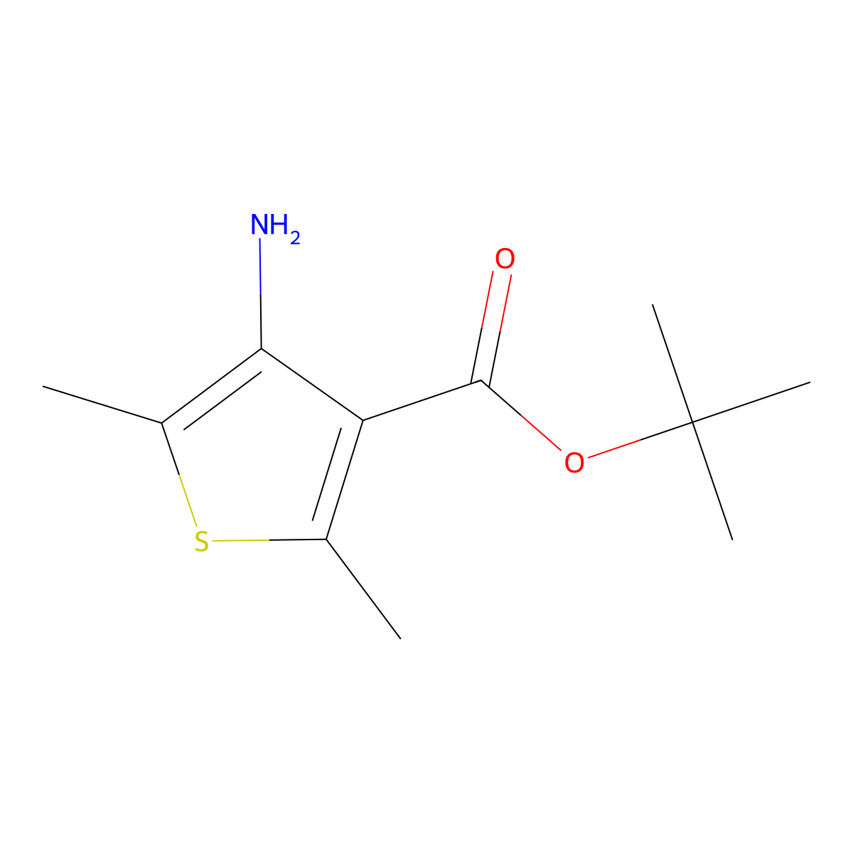 Tert-butyl 4-amino-2,5-dimethylthiophene-3-carboxylate molecular structure, CAS 2248268-31-5
