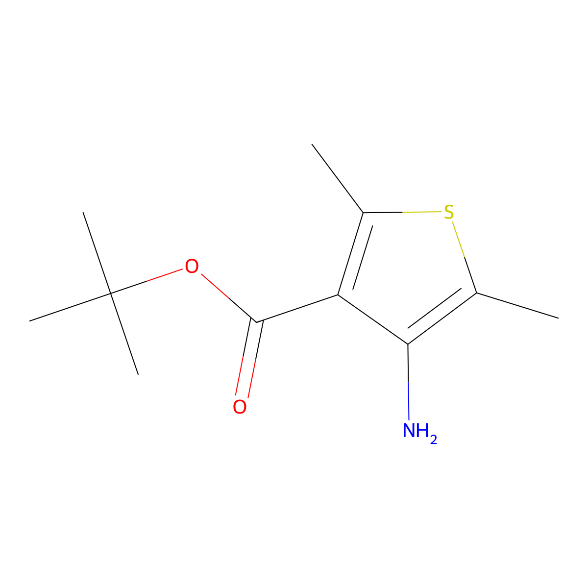 Tert-butyl 4-amino-2,5-dimethylthiophene-3-carboxylate molecular structure, CAS 2248268-31-5