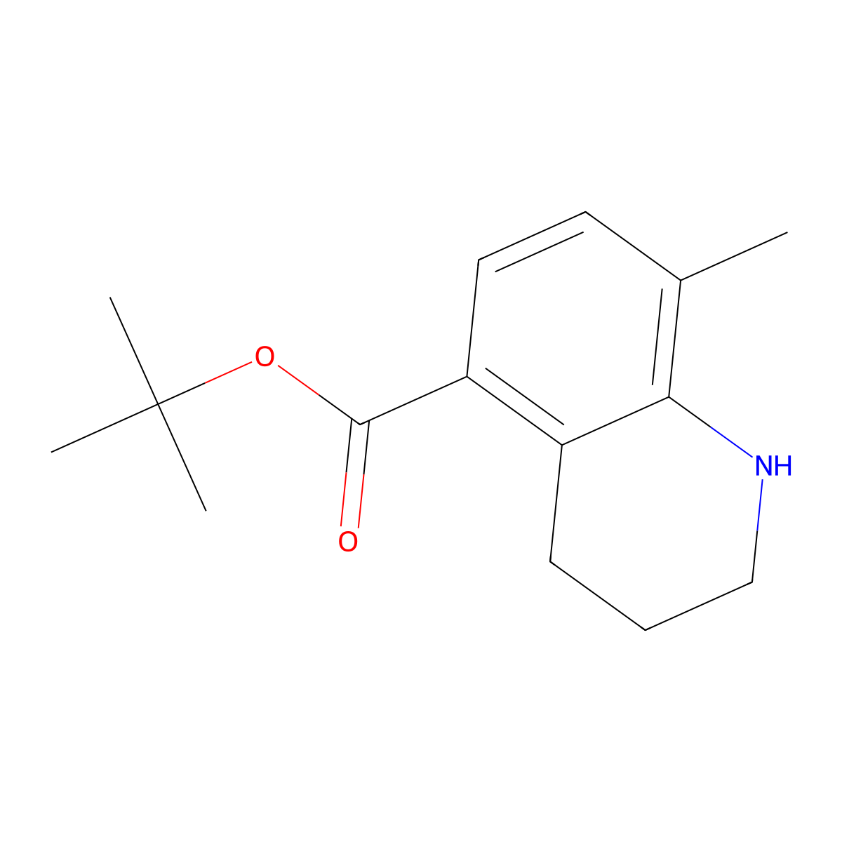 Tert-butyl 8-methyl-1,2,3,4-tetrahydroquinoline-5-carboxylate molecular structure, CAS 2248269-12-5