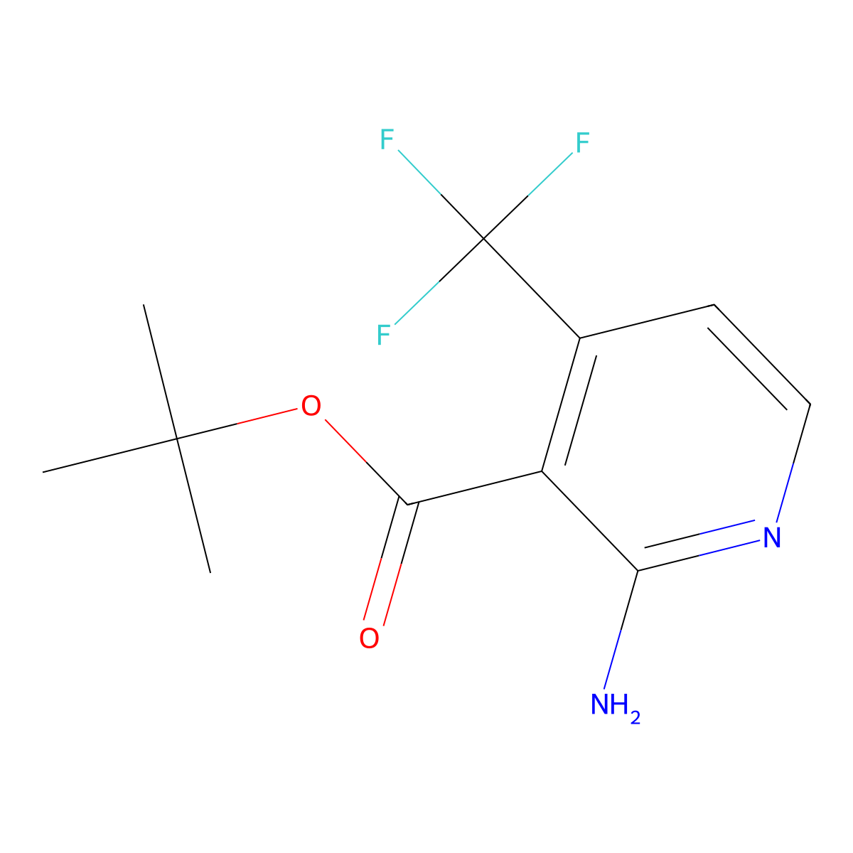 Tert-butyl 2-amino-4-(trifluoromethyl)pyridine-3-carboxylate molecular structure, CAS 2248269-77-2