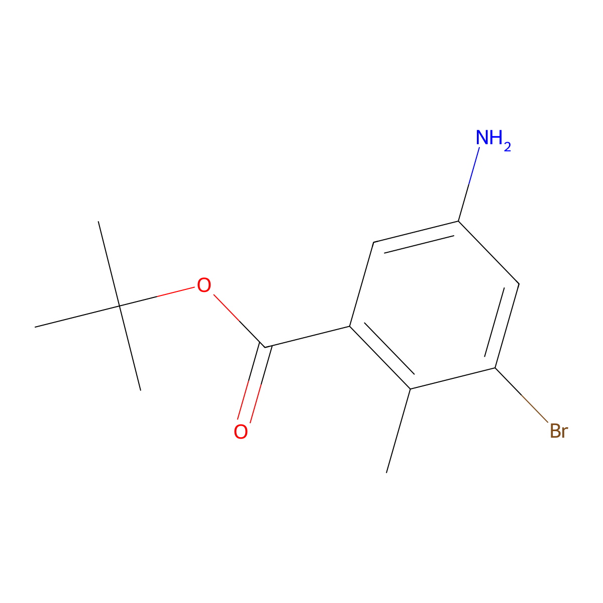 tert-Butyl 5-amino-3-bromo-2-methylbenzoate molecular structure, CAS 2248269-81-8